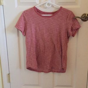 M, old navy pink and white striped tee